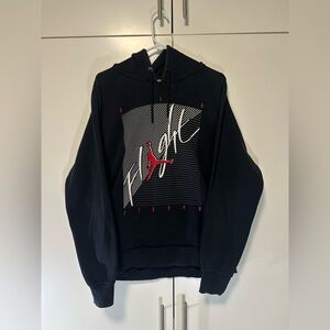 Air Jordan Jumpman Flight Stripes Graphic Pullover Hoodie Fleece Black Men's L